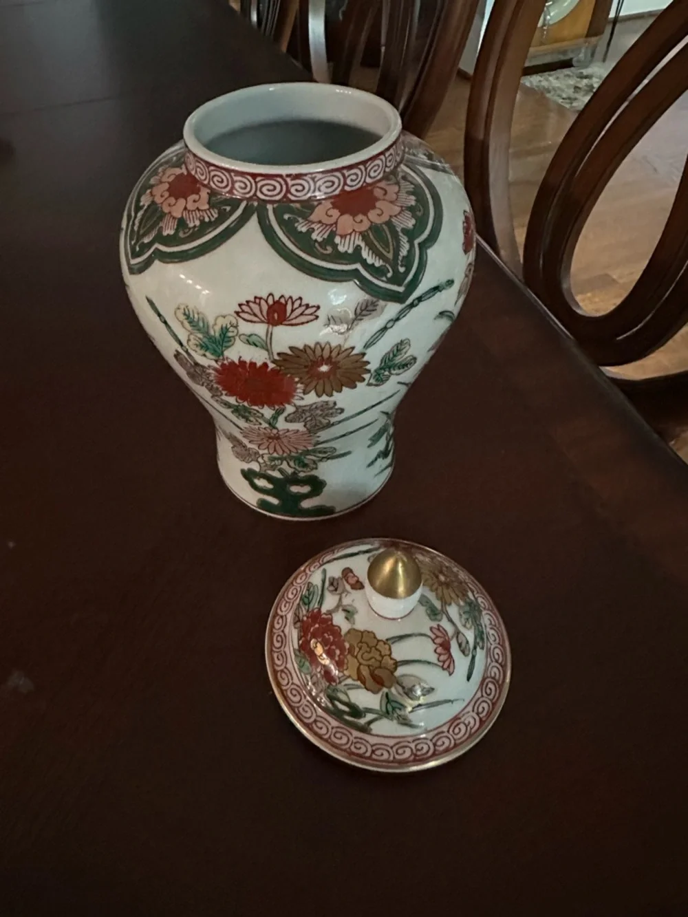 STUNNING ANTIQUE JAPANESE KUTANI GINGER JAR IN EUC